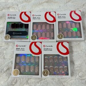 Gel Press-On Nails - Pink and Nude Set